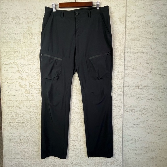EDDIE BAUER Womens Black Fleece Lined Pants Size 12 Cold Weather - Picture 1 of 15